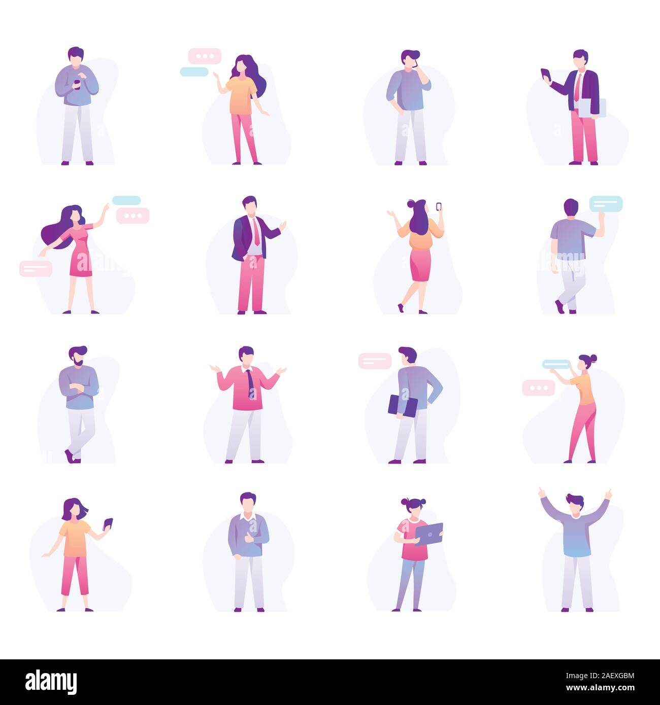 Set of business people and speech bubbles Stock Vector Image & Art - Alamy