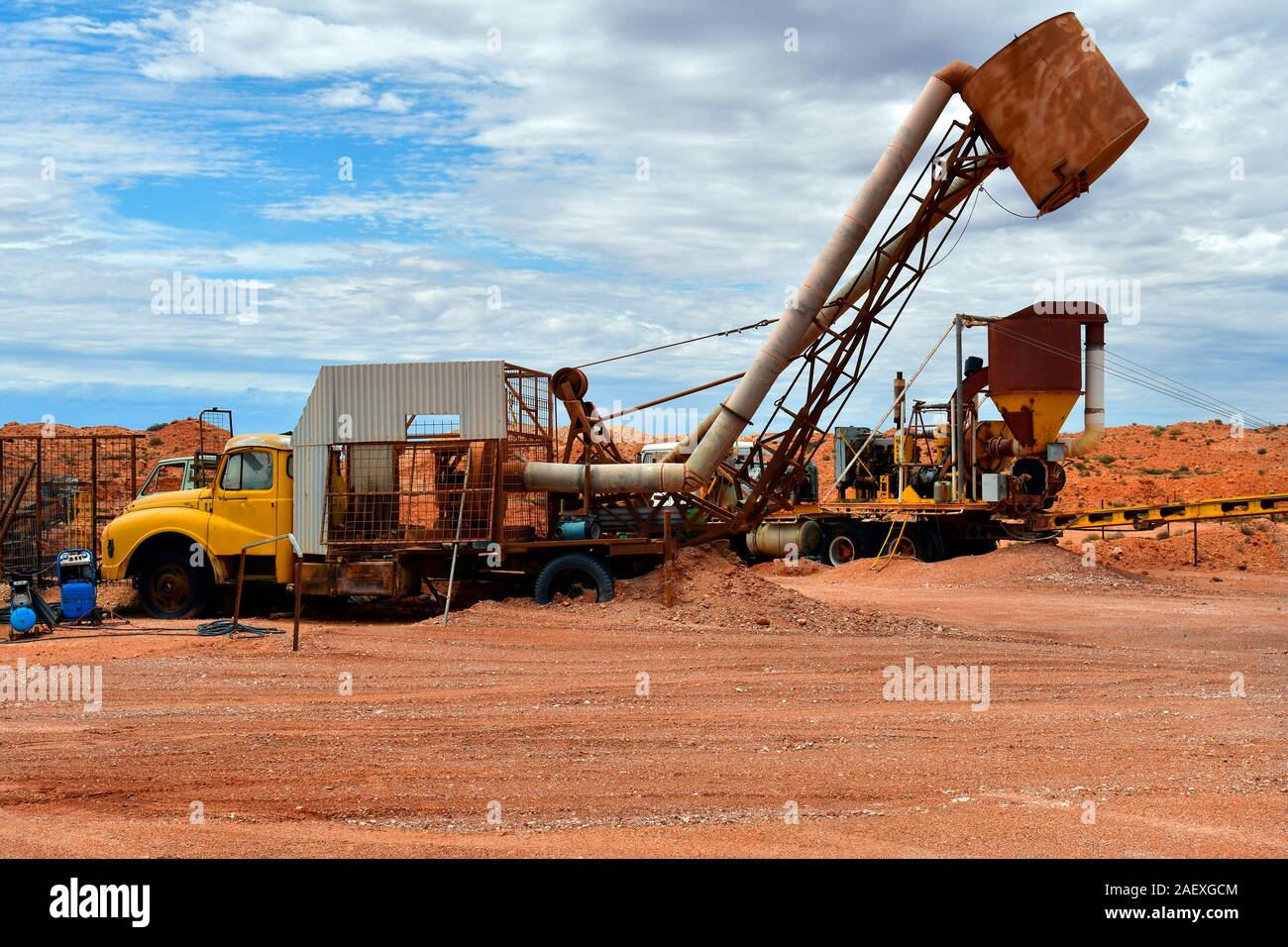 Australia, Coober Pedy, mining equipment named blower Stock Photo - Alamy