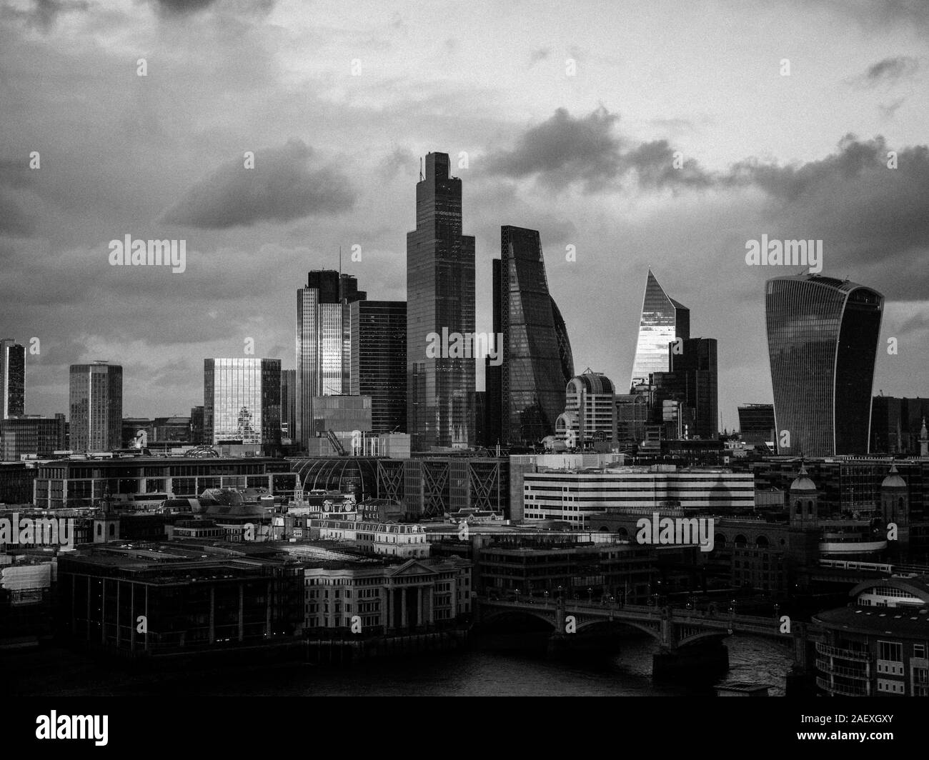 Skyscrapers london england Black and White Stock Photos & Images - Alamy