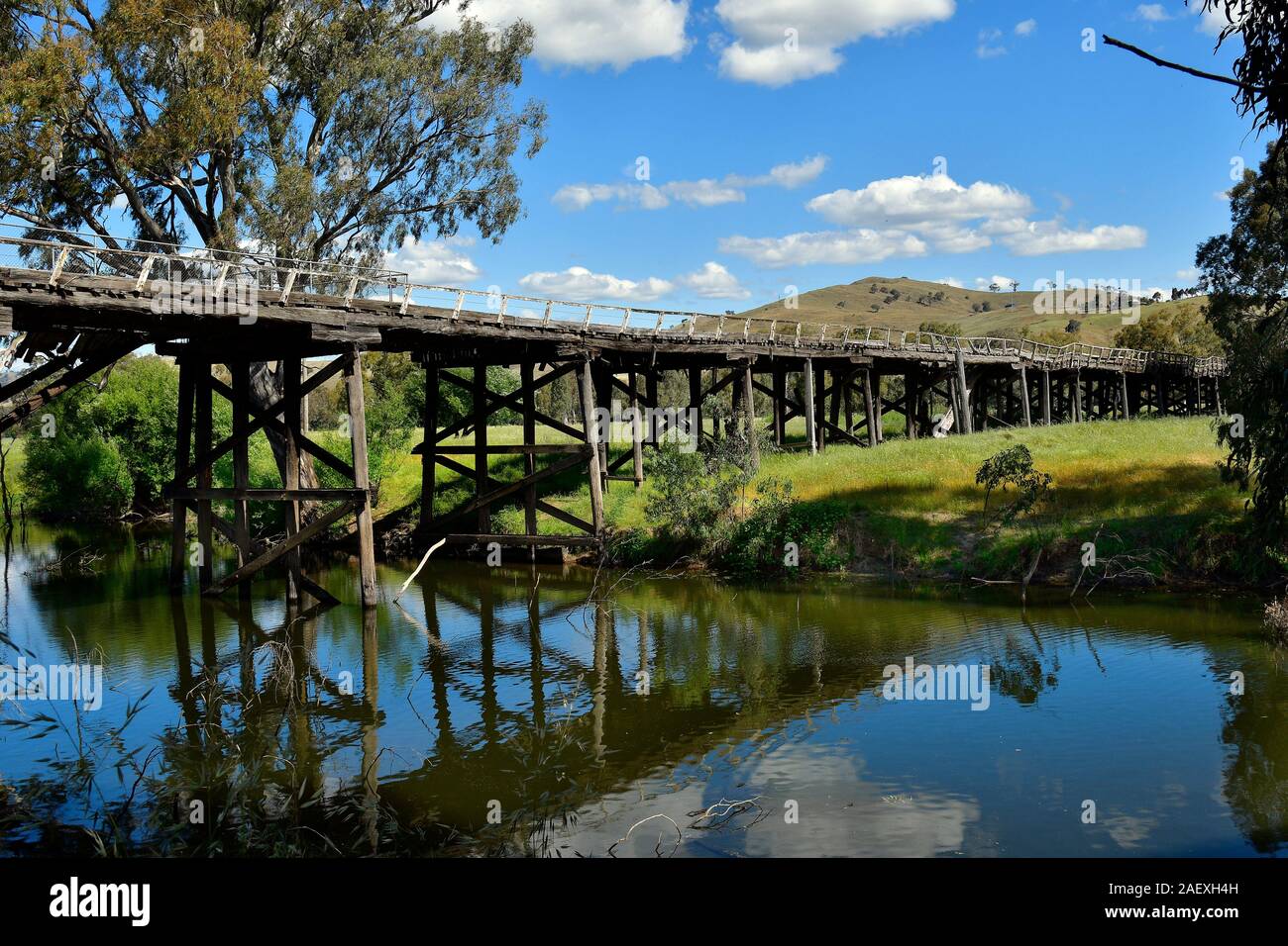 Australia, NSW, historic Prince Alfred bridge, longest wooden bridge in