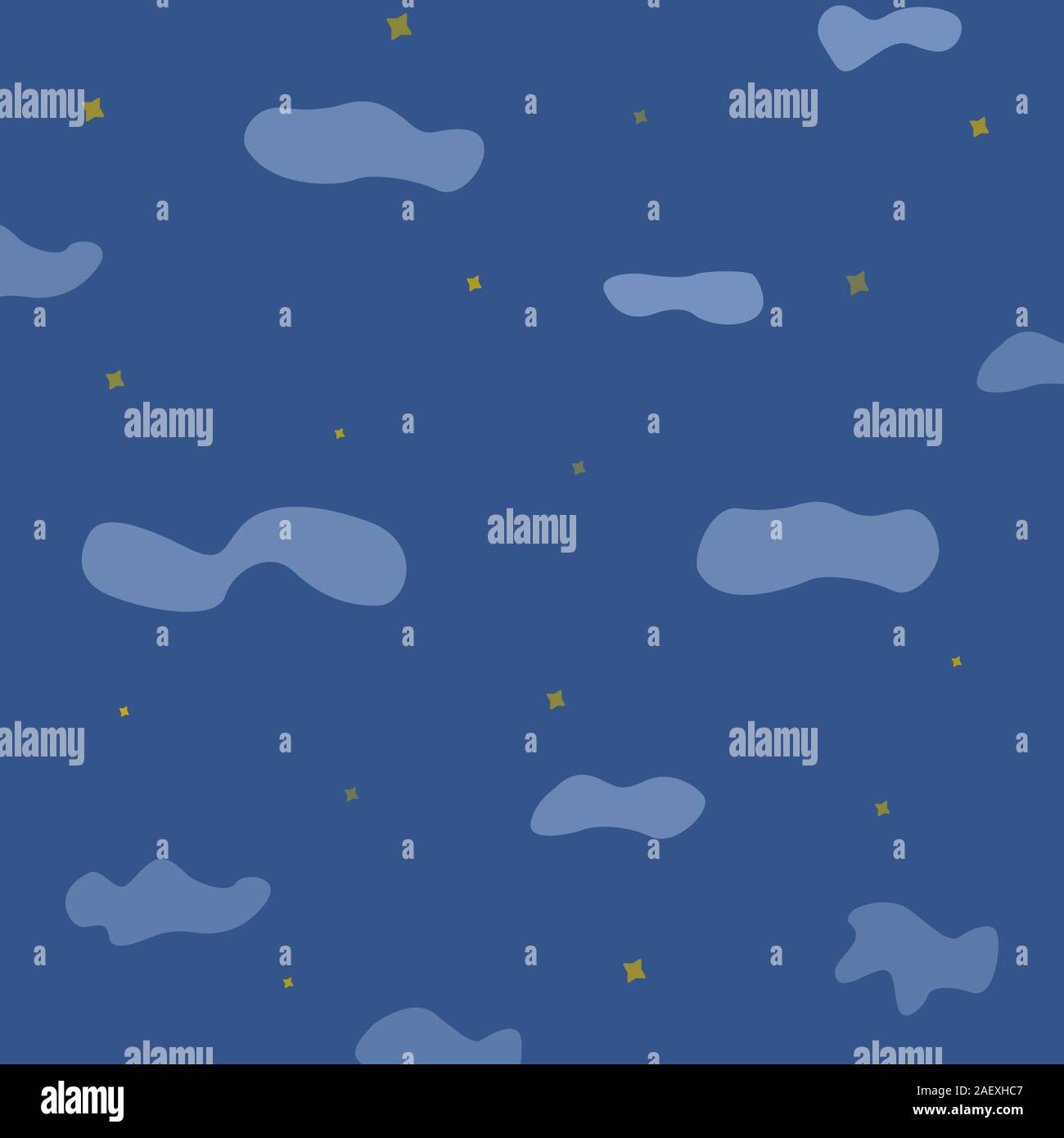 Night sky with stars and clouds blue background. Colorful illustration ...