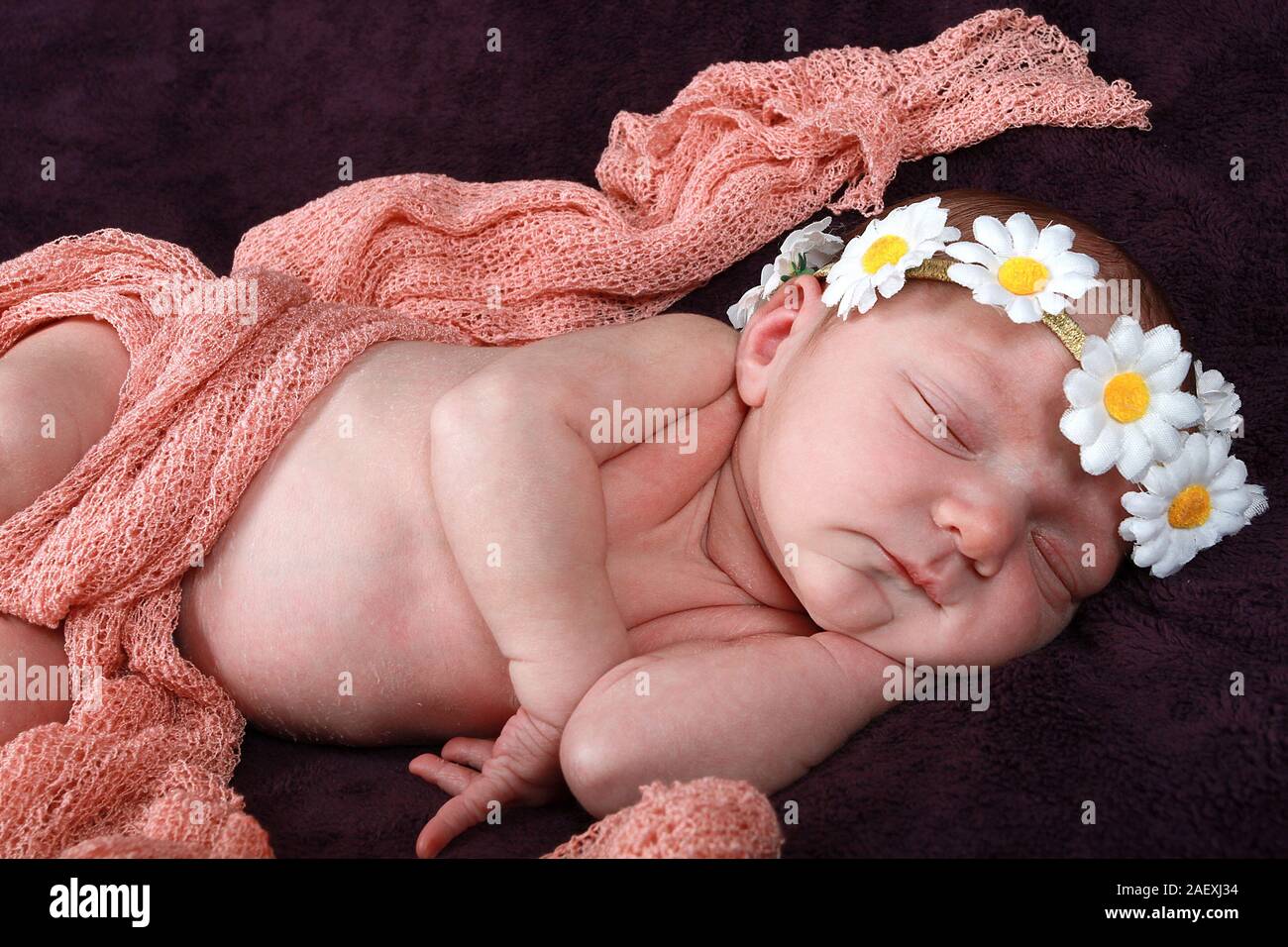 4 day old baby girl Stock Photo