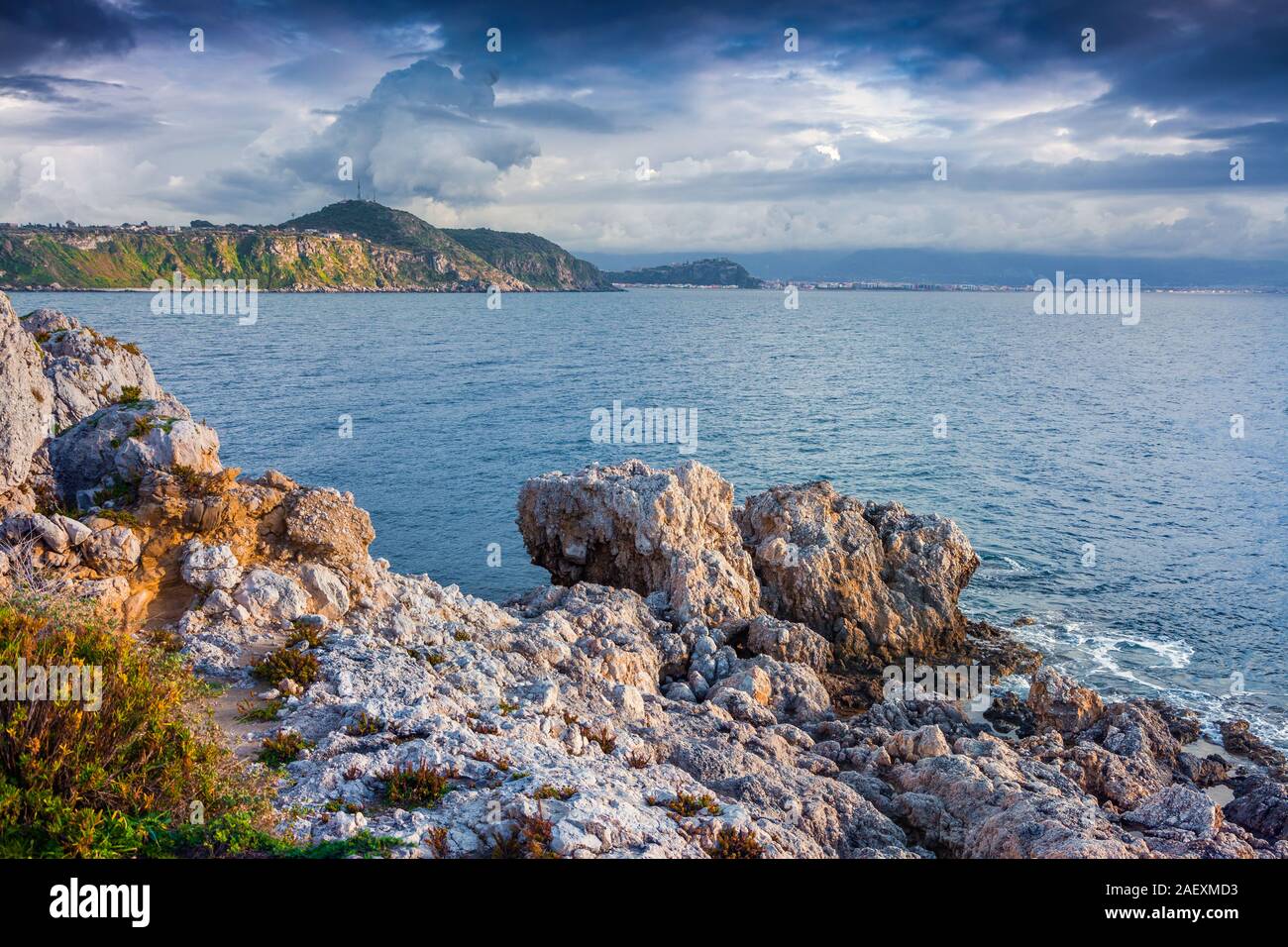 Dramatic Spring Sunset On The Cape Milazzo Nature Reserve