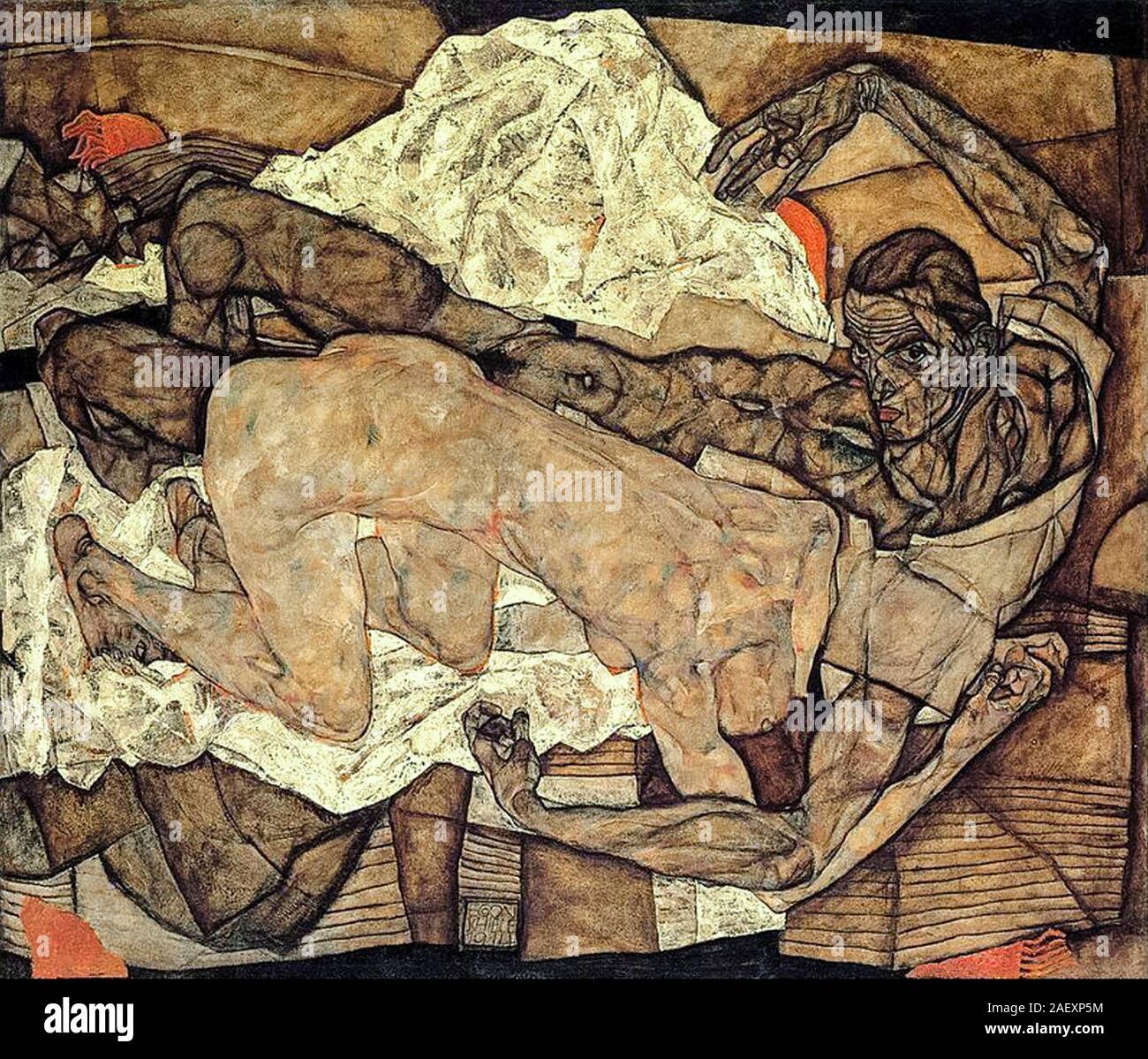 Egon Schiele, painting, Lovers, Man and Woman, 1914 Stock Photo