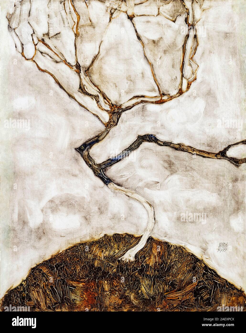 Egon Schiele, Small Tree in Late Autumn, painting, 1911 Stock Photo