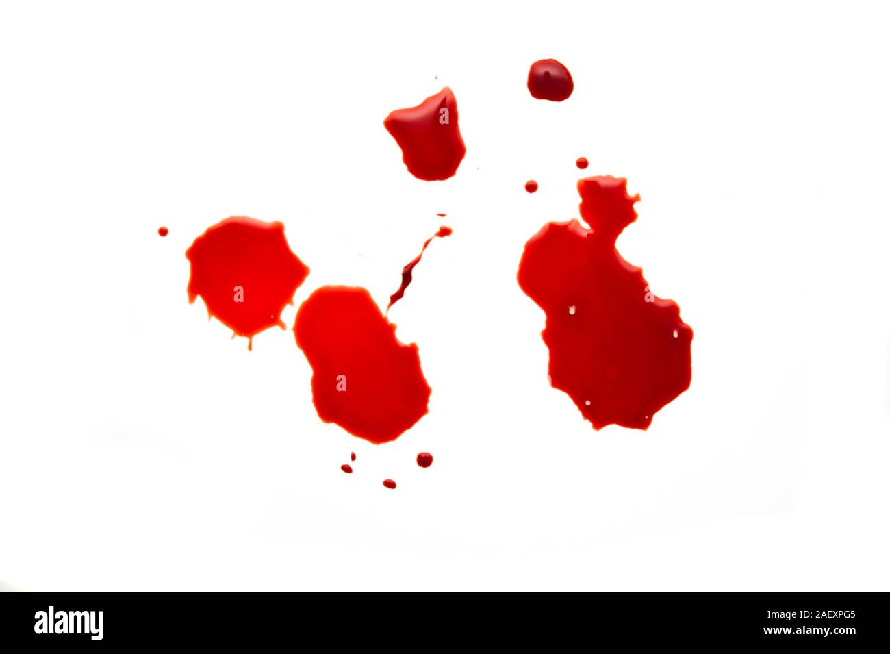 blood spatter and drops isolated Stock Photo