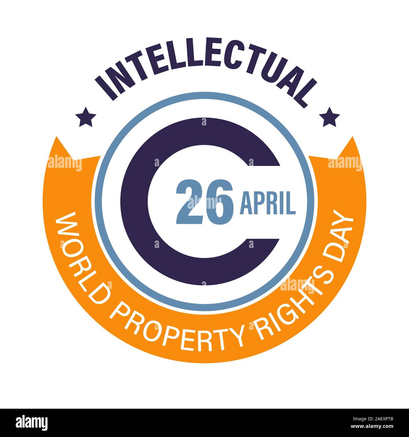 World Intellectual property rights day round logo with copyright sign ...