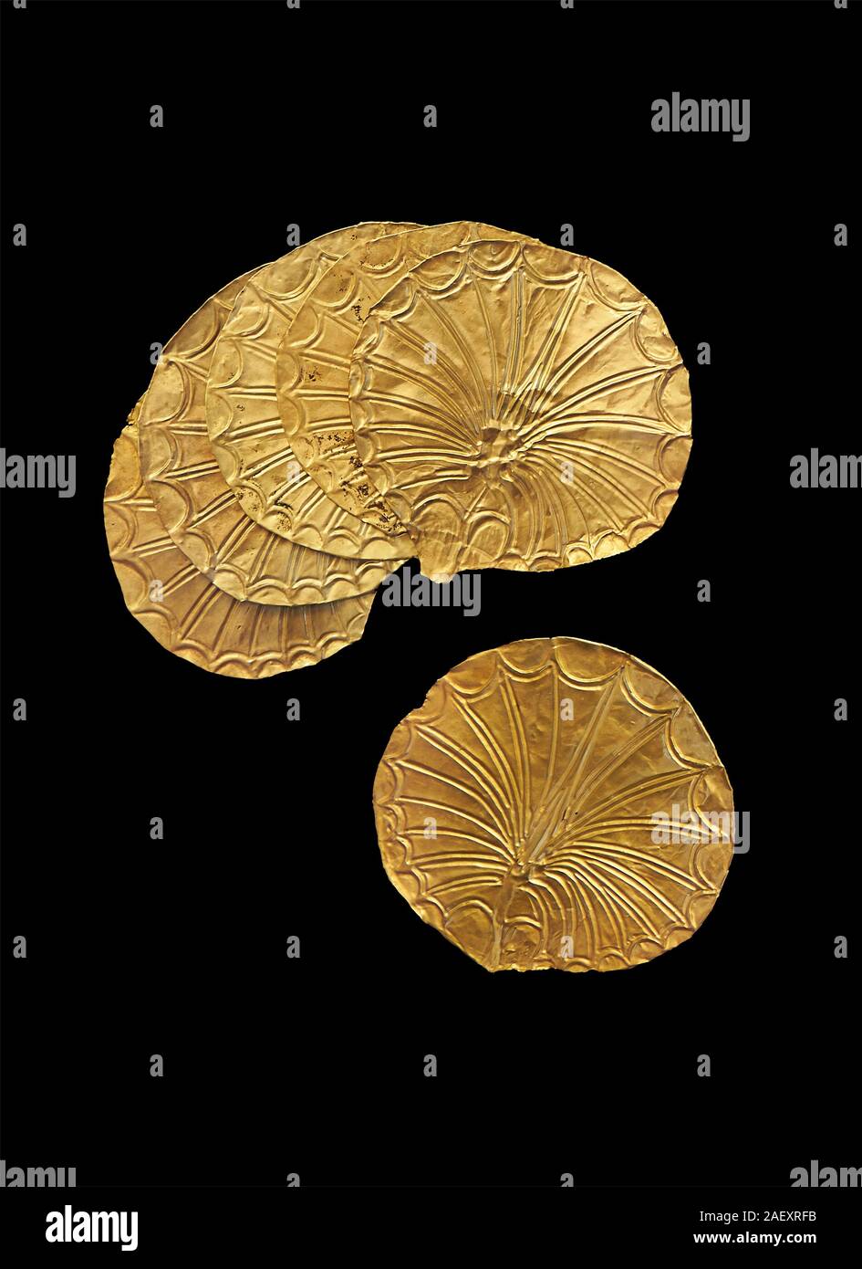 Mycenaean Gold circular buttons from Grave IV, Grave Circle A, Myenae ...