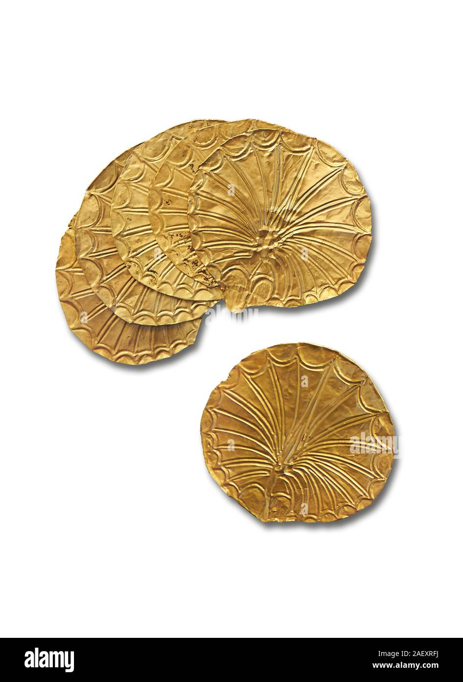 Mycenaean Gold circular buttons from Grave IV, Grave Circle A, Myenae ...