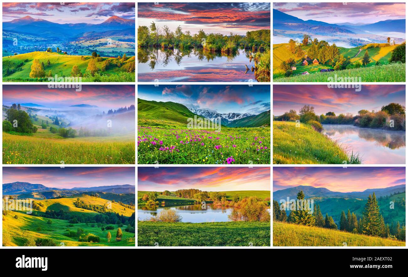 Collage Beautiful Nature Landscapes High Resolution Stock Photography And Images Alamy
