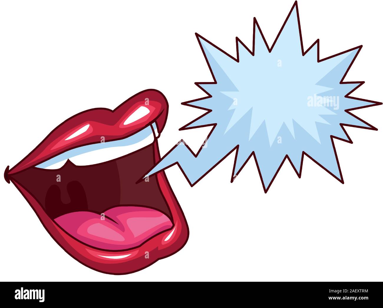 mouth speaking with bubble speak icon, colorful design Stock Vector