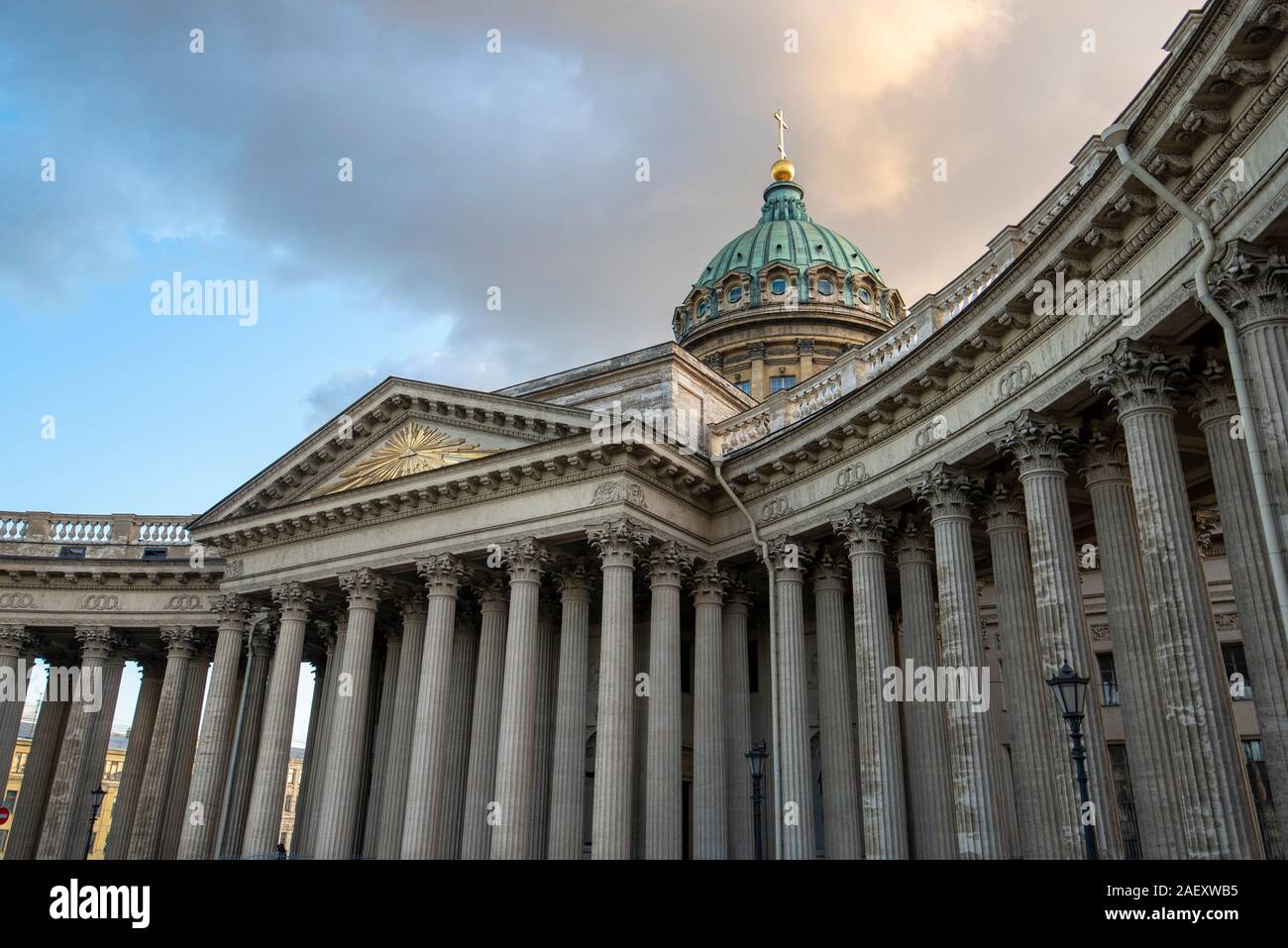 Kazan Cathedral or Kazanskiy Kafedralniy Sobor also known as the Cathedral of Our Lady of Kazan. Russian Orthodox Church in Saint Petersburg, Russia Stock Photo