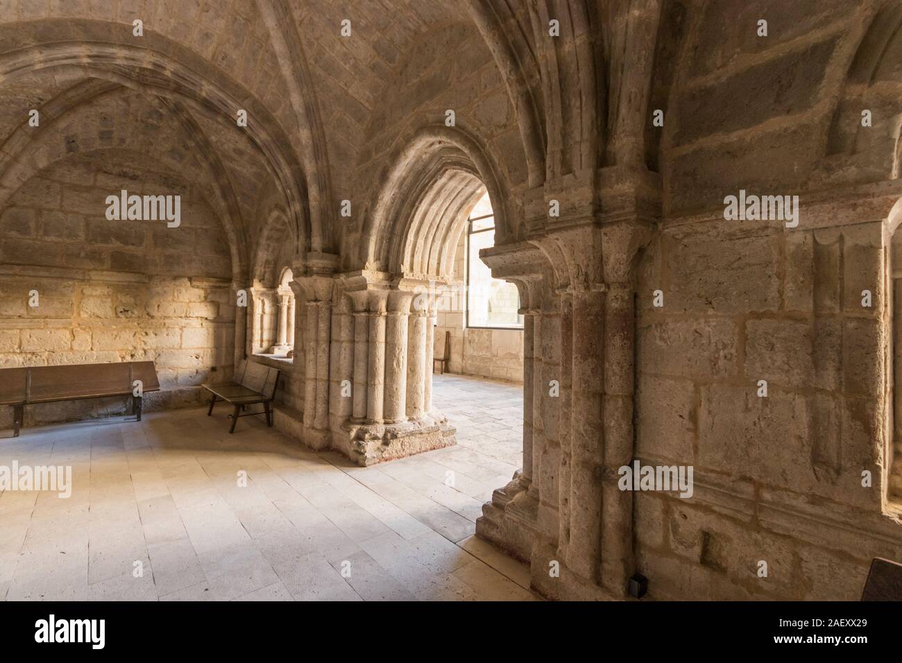 Castromonte, Spain. The Sala Capitular (Chapterhouse) of the monastery of La Santa Espina (Holy Thorn) Stock Photo