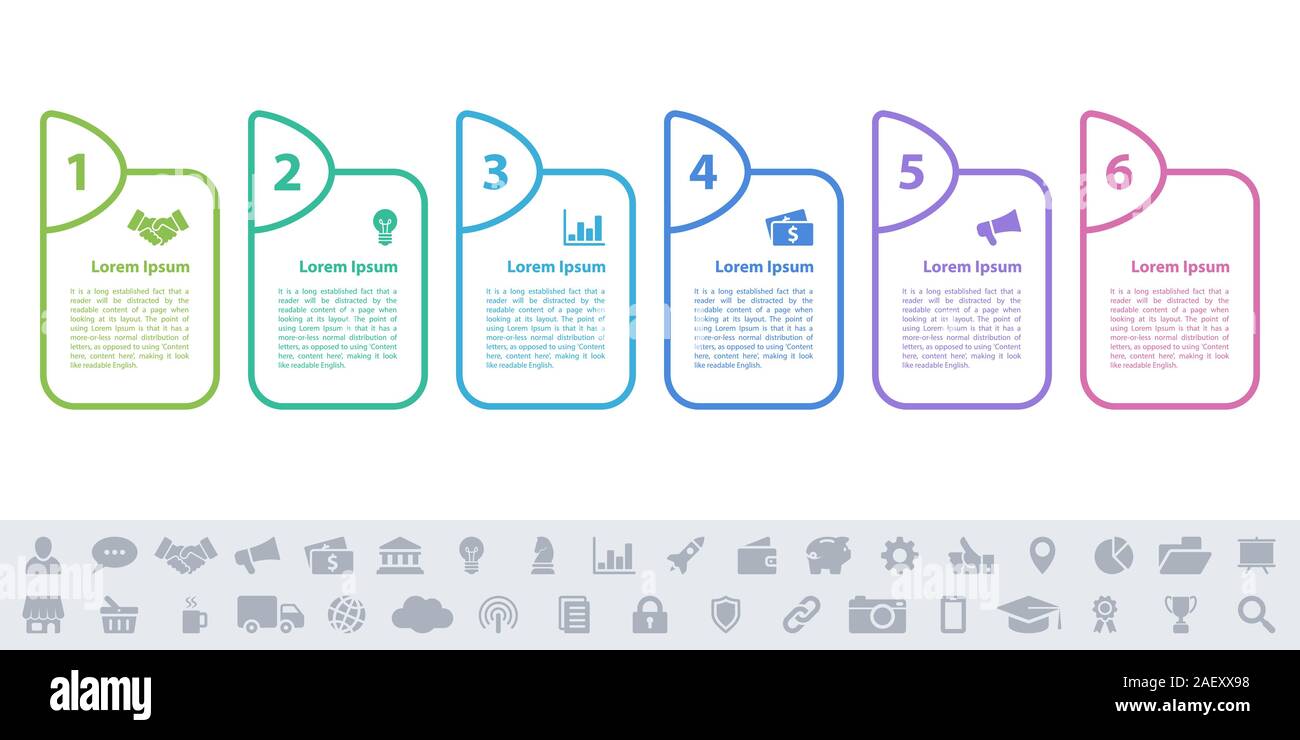 Infographic design business concept vector illustration with 6 steps or ...