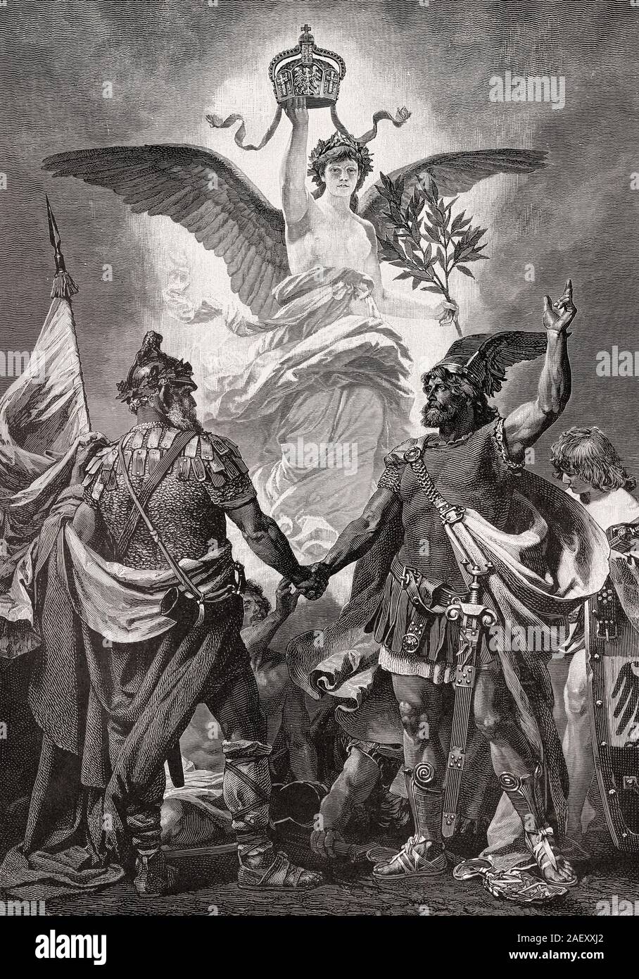 Allegory, Founding of the German Reich on 18 January 1871 Stock Photo