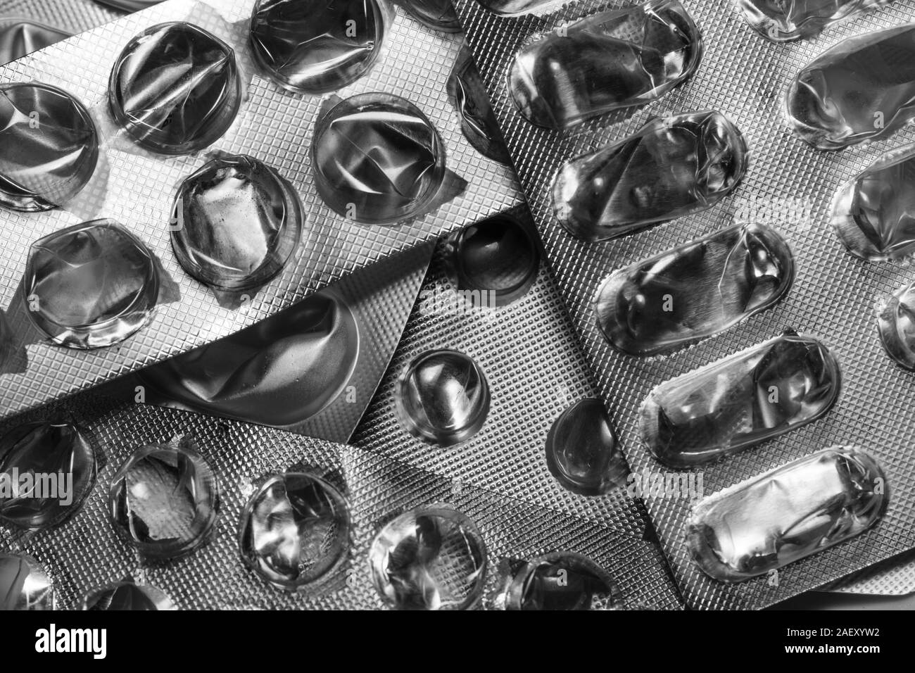 Collection of used tablet and pill cover Stock Photo Alamy