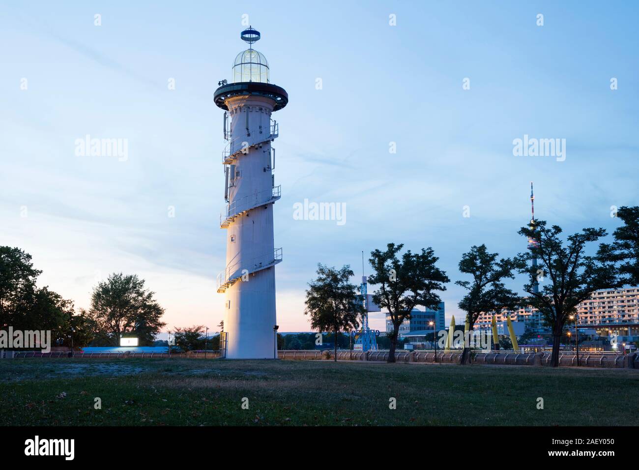 Lighthouse, Danube Island, Vienna, Austria, Europe Stock Photo