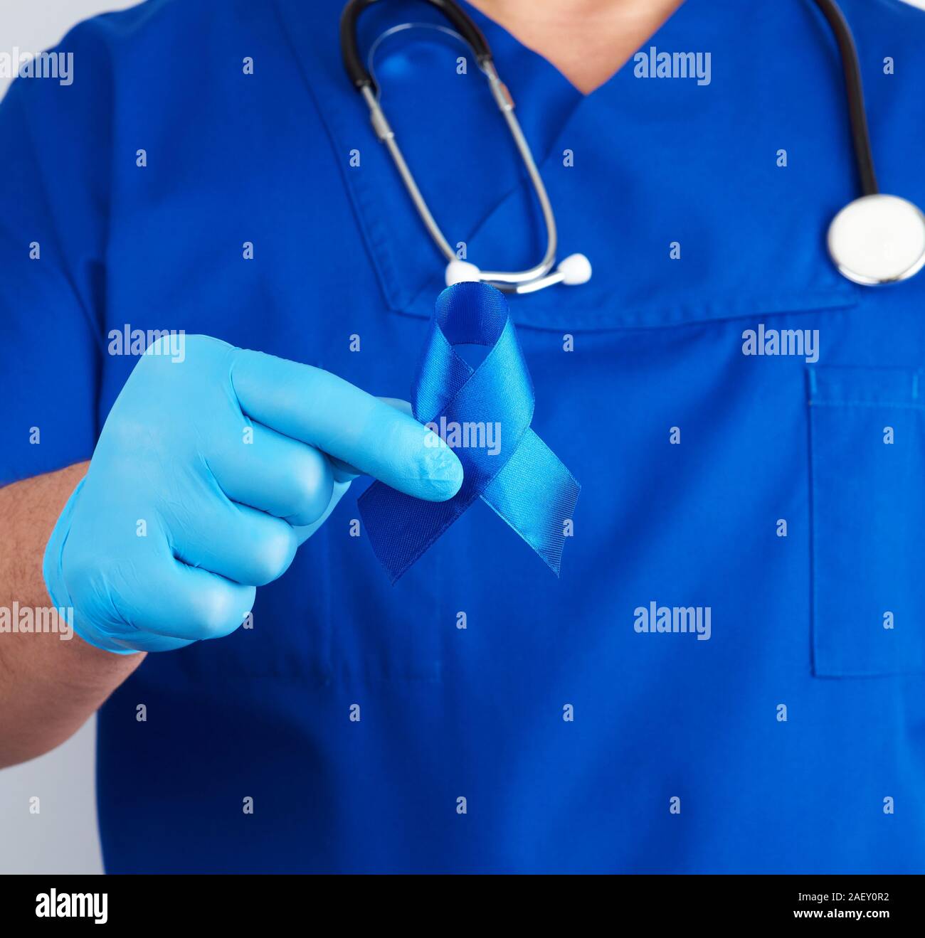 Dark blue ribbon healthcare hi-res stock photography and images - Alamy