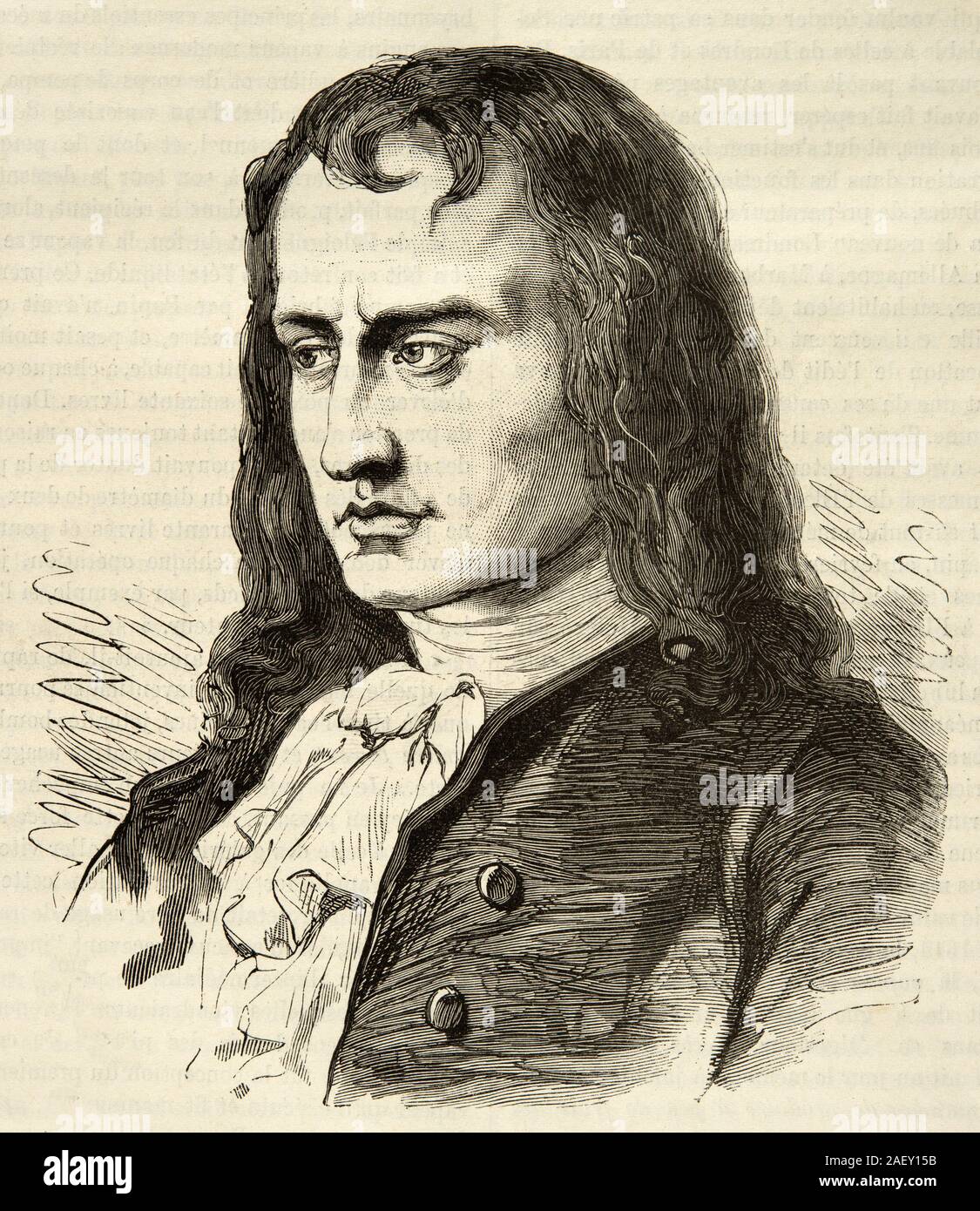engraving , Portrait of Denis Papin , a french physicist