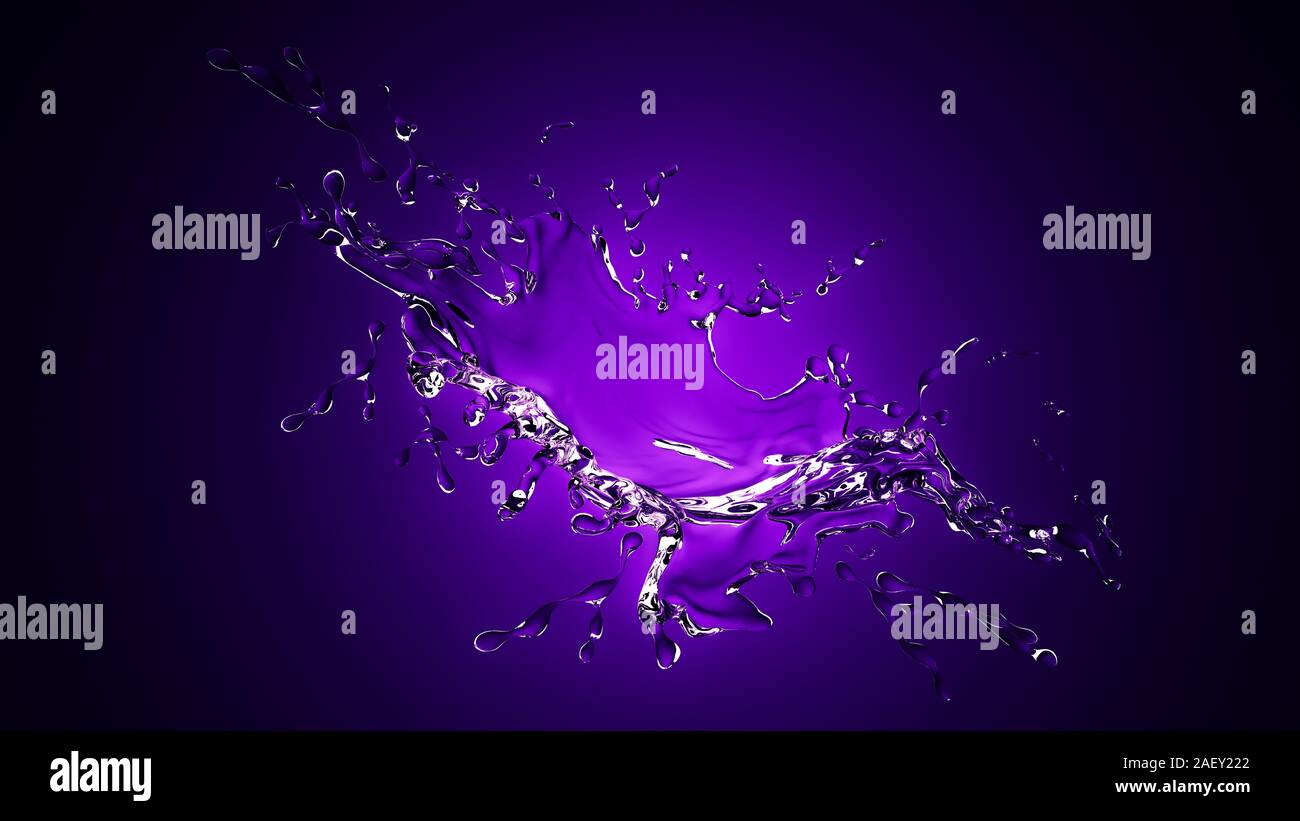 Isolated splash of water with splashes and drops on a black background ...