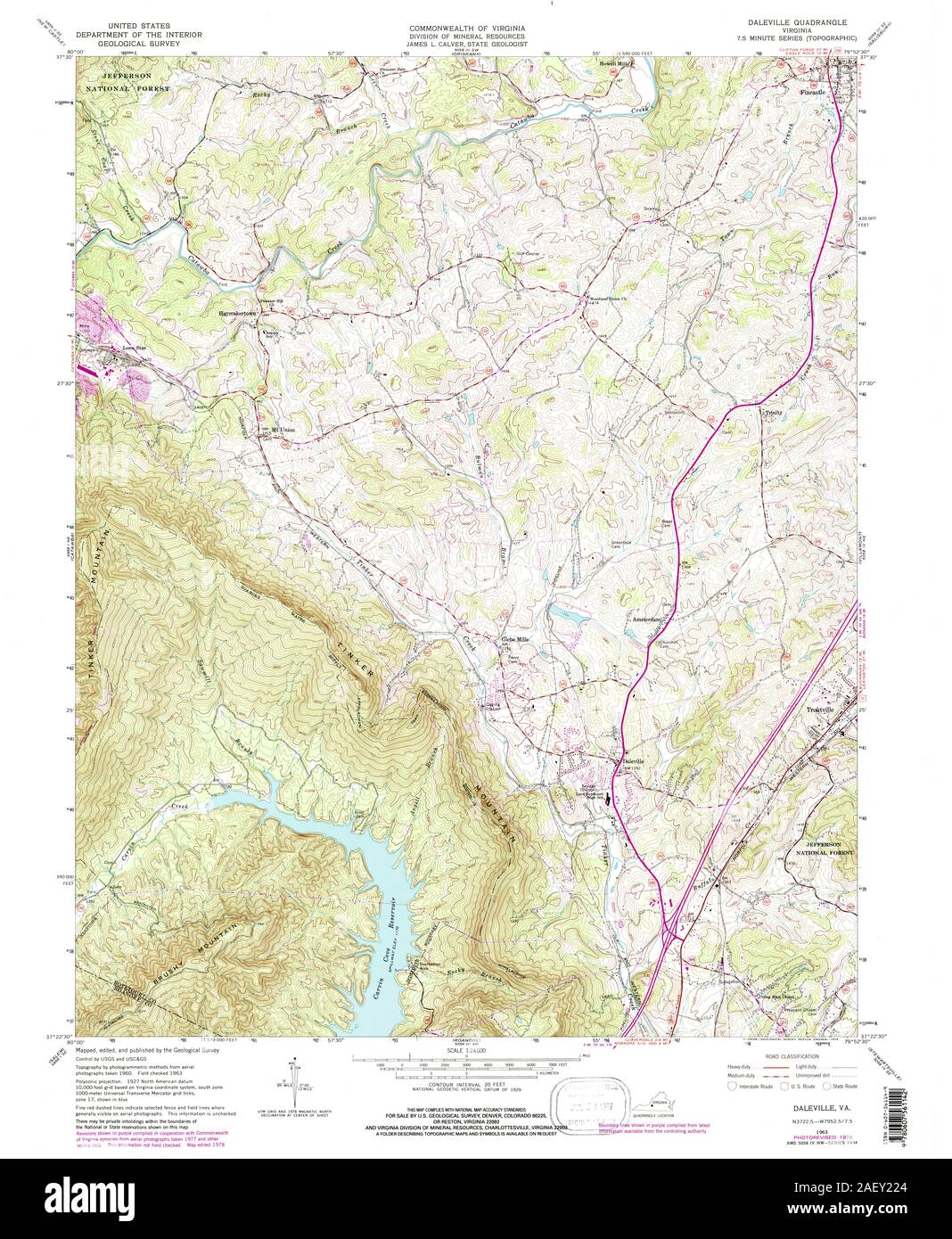 VA Daleville 184710 1963 24000 Stock Photo Alamy