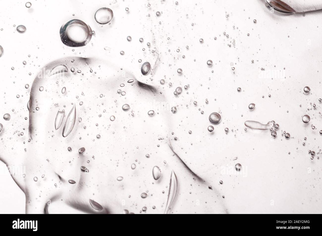 Hyaluronic acid gel. Textured background with oxygen bubbles Stock