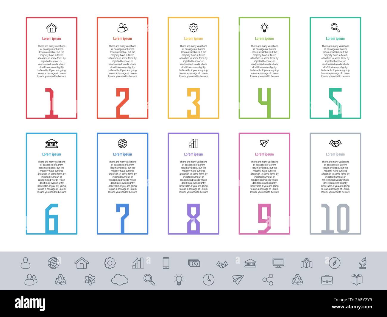 Infographic design business concept vector illustration with 10 steps ...