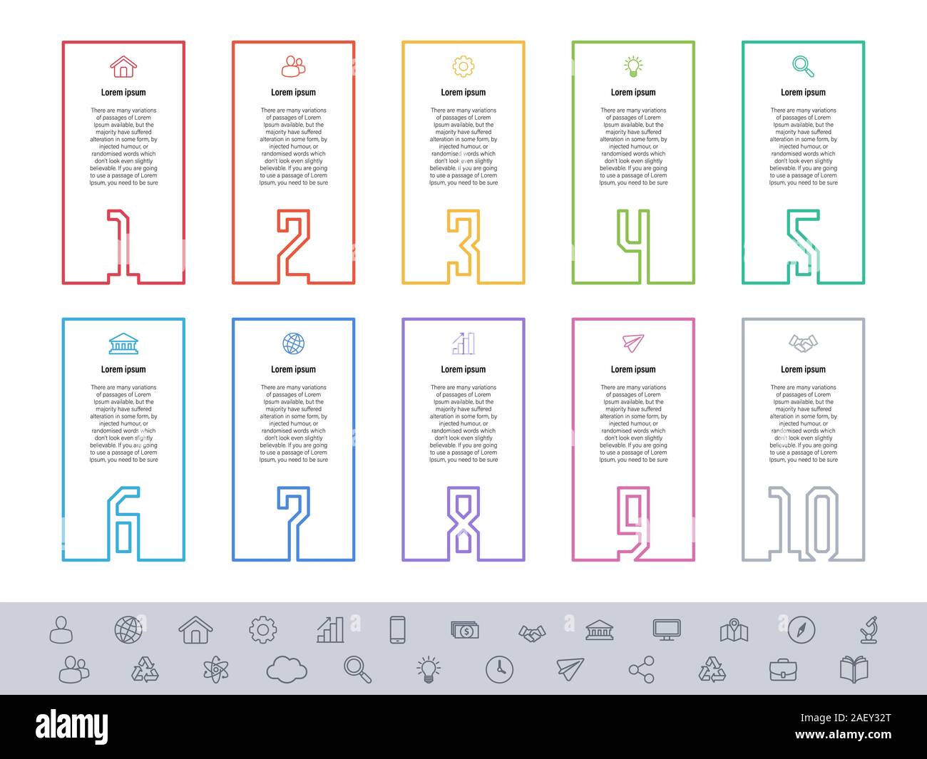 Infographic design business concept vector illustration with 10 steps ...