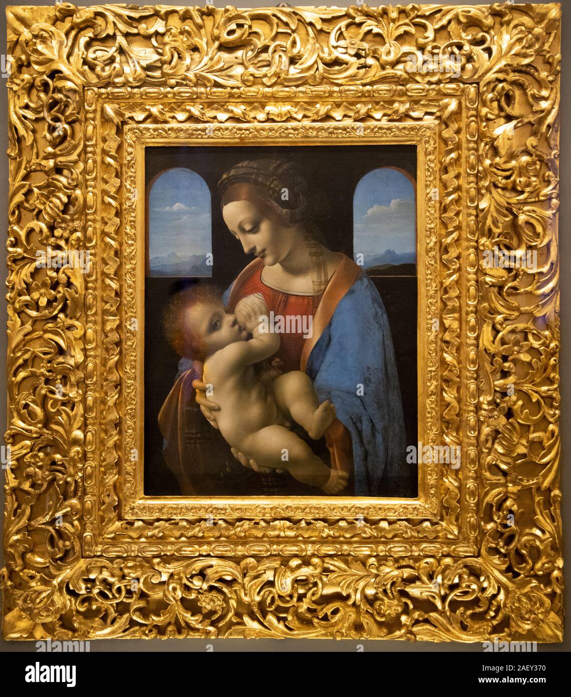 Madonna and Child, The Litta Madonna, by Leonardo Da Vinci, Hermitage Museum, Saint Petersburg, Russia Stock Photo