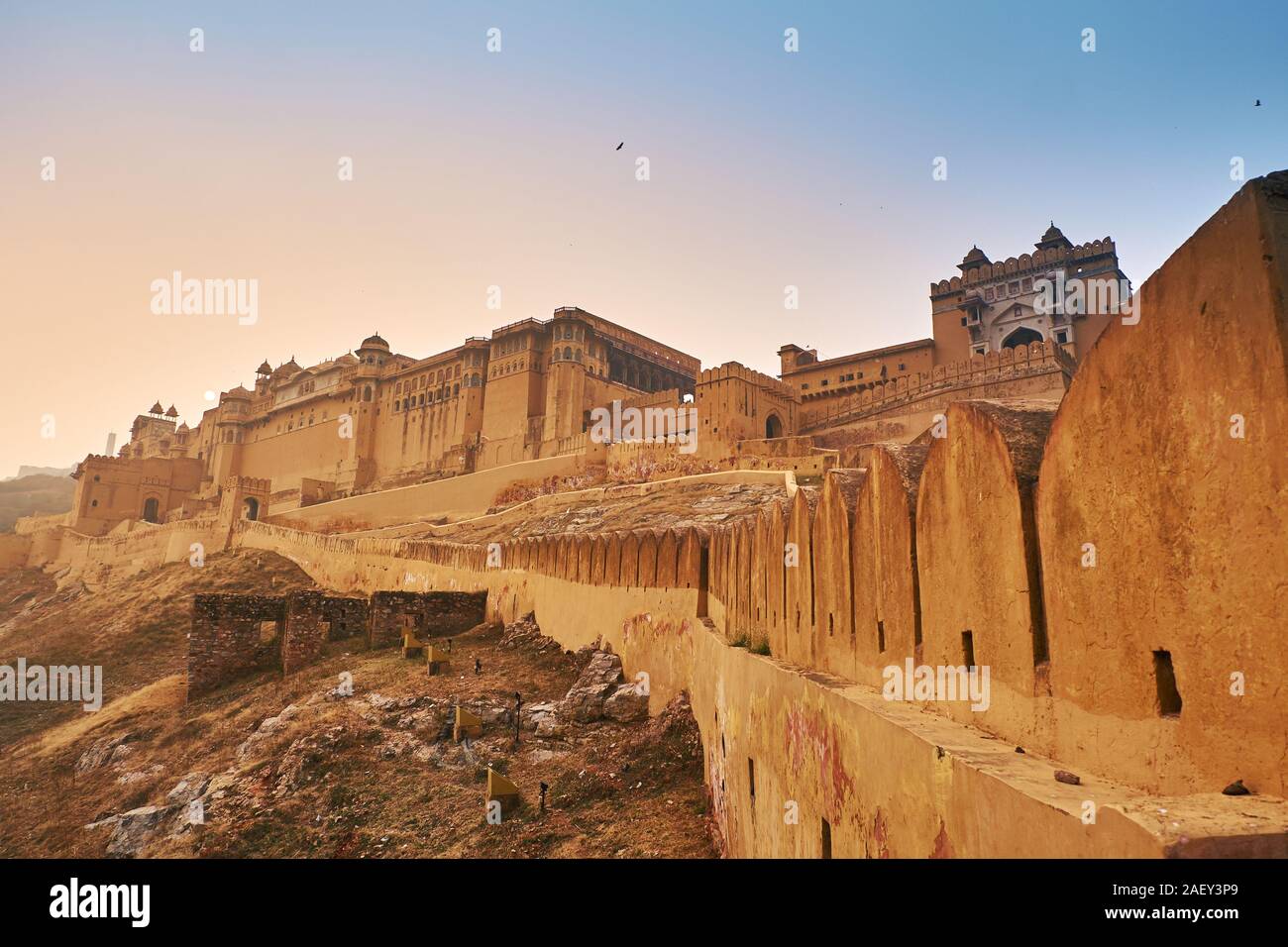 Amber Fort or Amer Fort in Jaipur, India. Mughal architecture medieval ...