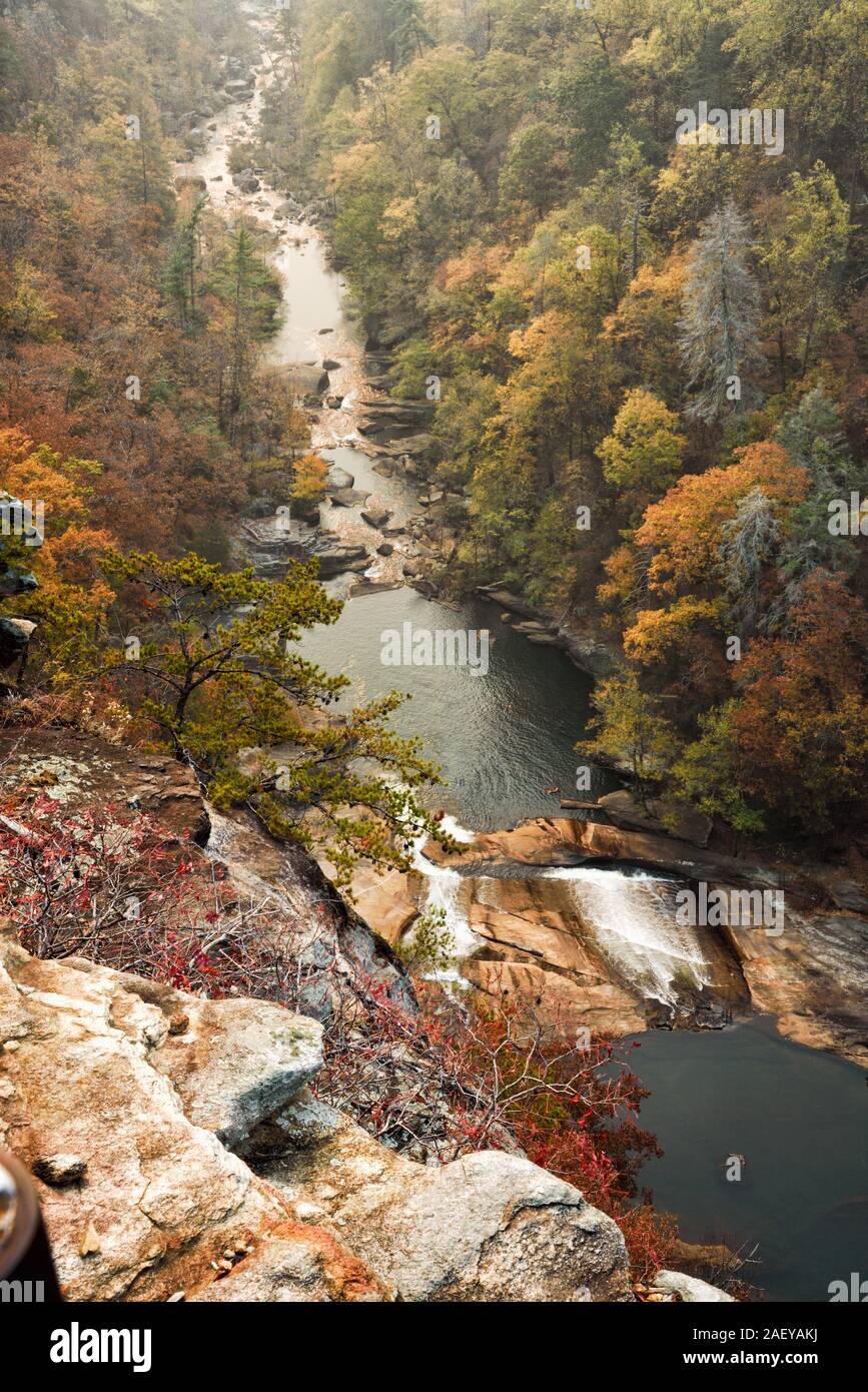 Tallulah River and waterfall at Tallulah State Park in Tallulah