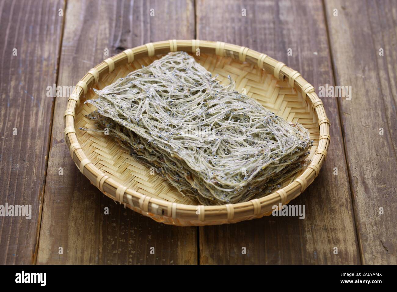 Tatami iwashi is a Japanese food made from baby sardines Stock Photo
