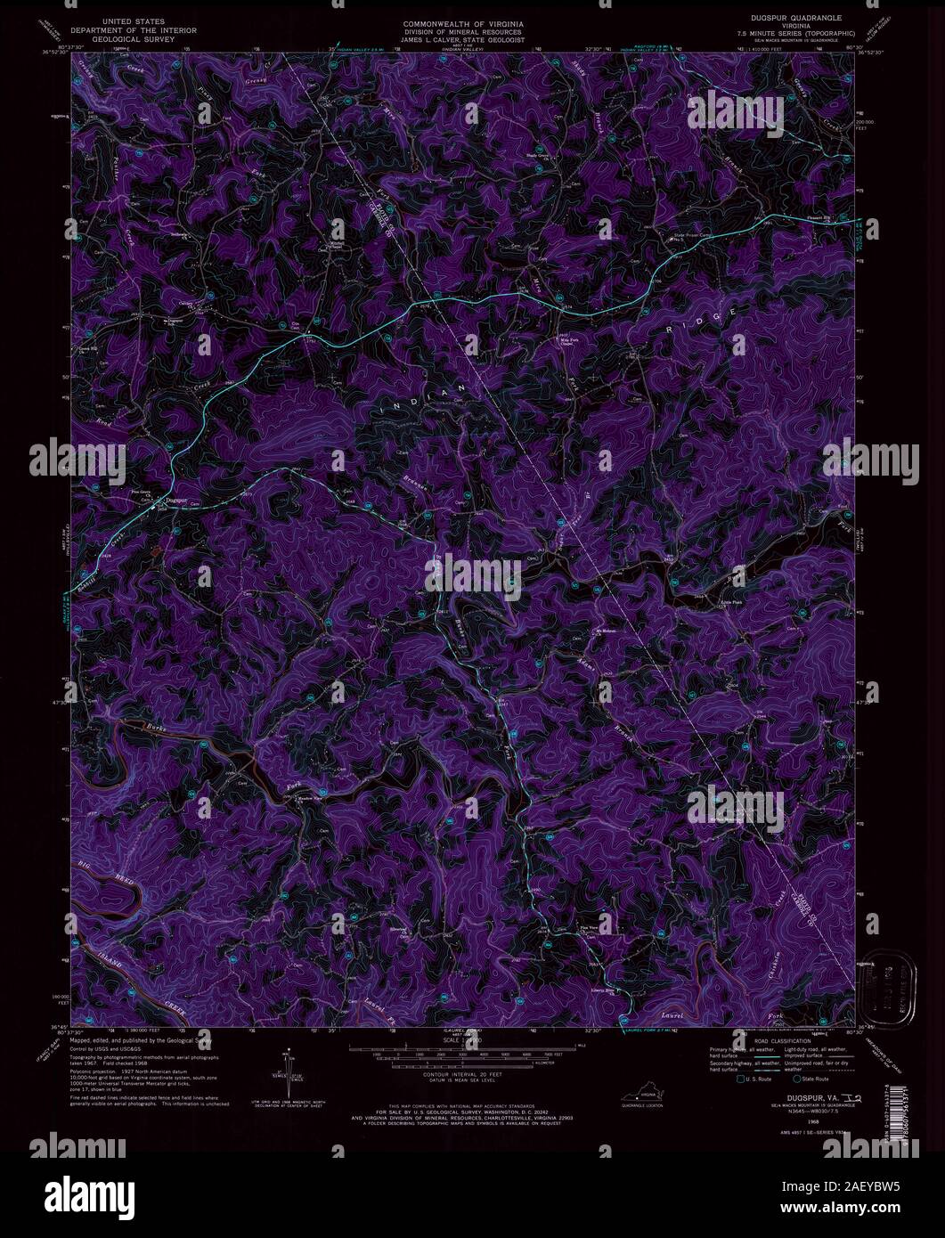 VA Dugspur 184804 1968 24000 Inverted Stock Photo Alamy