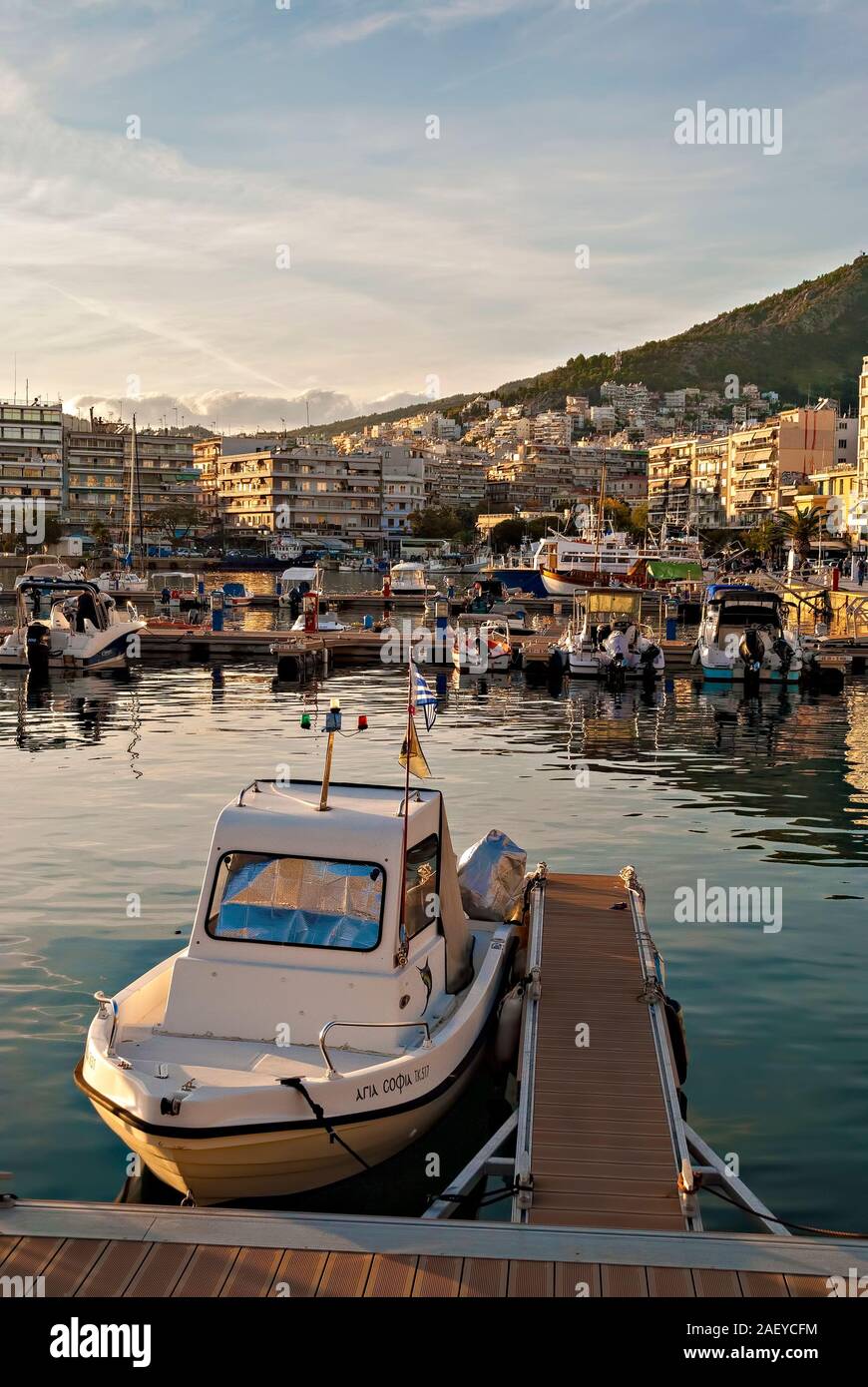 The port of Kavala;yachts Greece; Stock Photo