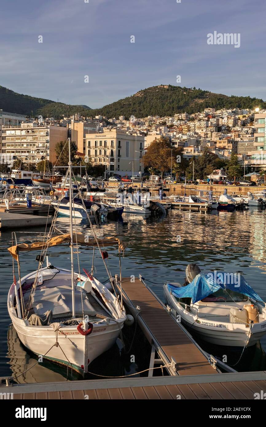 The port of Kavala;yachts Greece; Stock Photo
