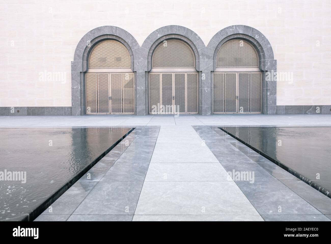 Arch gates in Museum of Islamic art in Doha Stock Photo