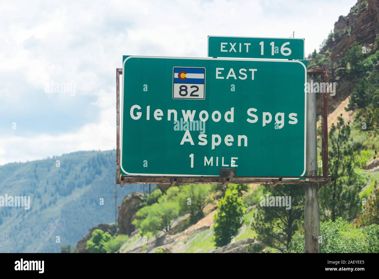 Glenwood Springs i70 interstate freeway highway through Colorado with