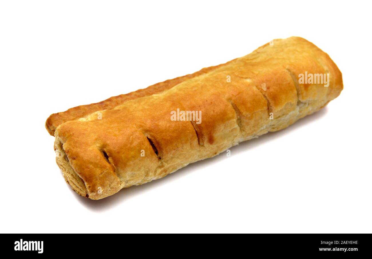 sausage roll on a white background Stock Photo