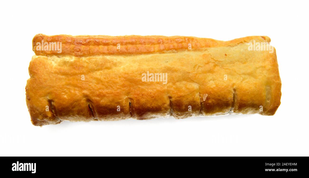sausage roll on a white background Stock Photo