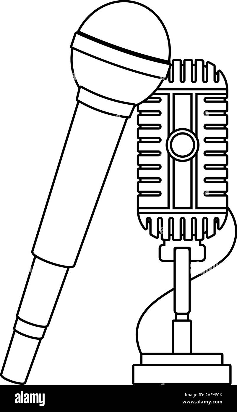 mike and retro microphone, flat design Stock Vector Image & Art - Alamy