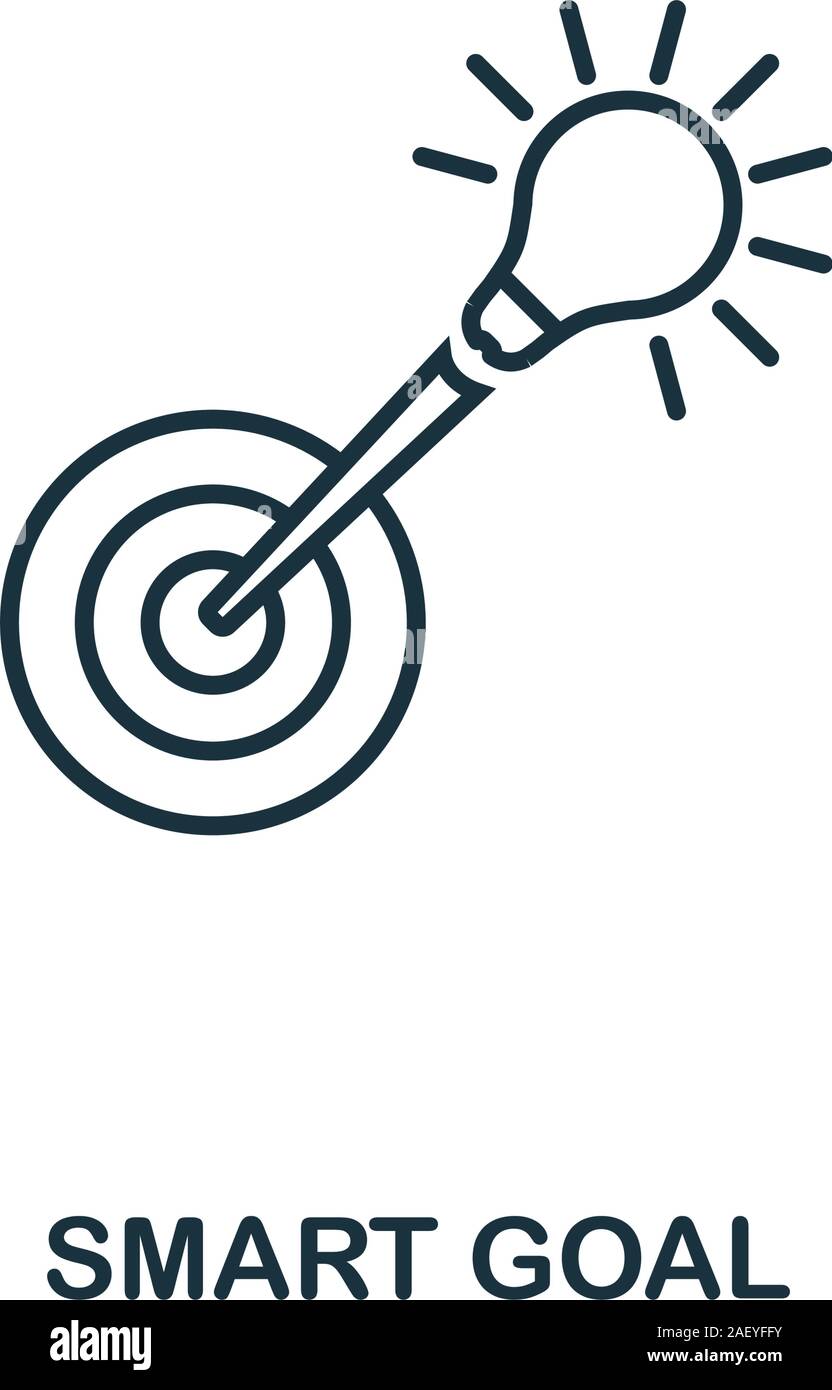 Smart Goal icon. Line style element from business strategy collection. Thin Smart Goal icon for