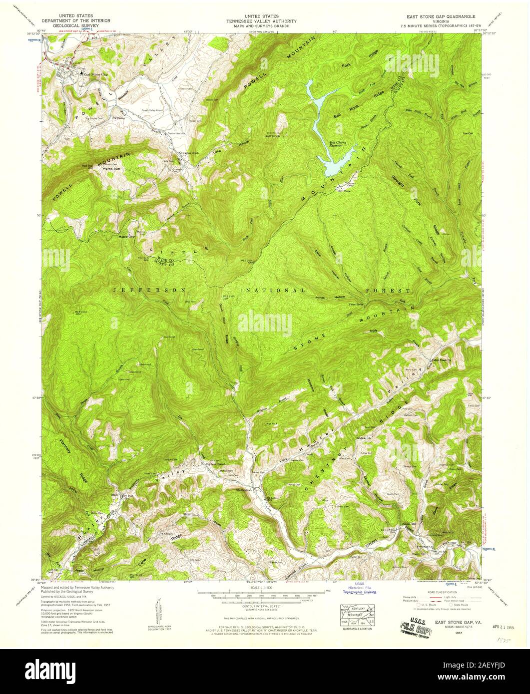 VA East Stone Gap 184848 1957 24000 Stock Photo Alamy