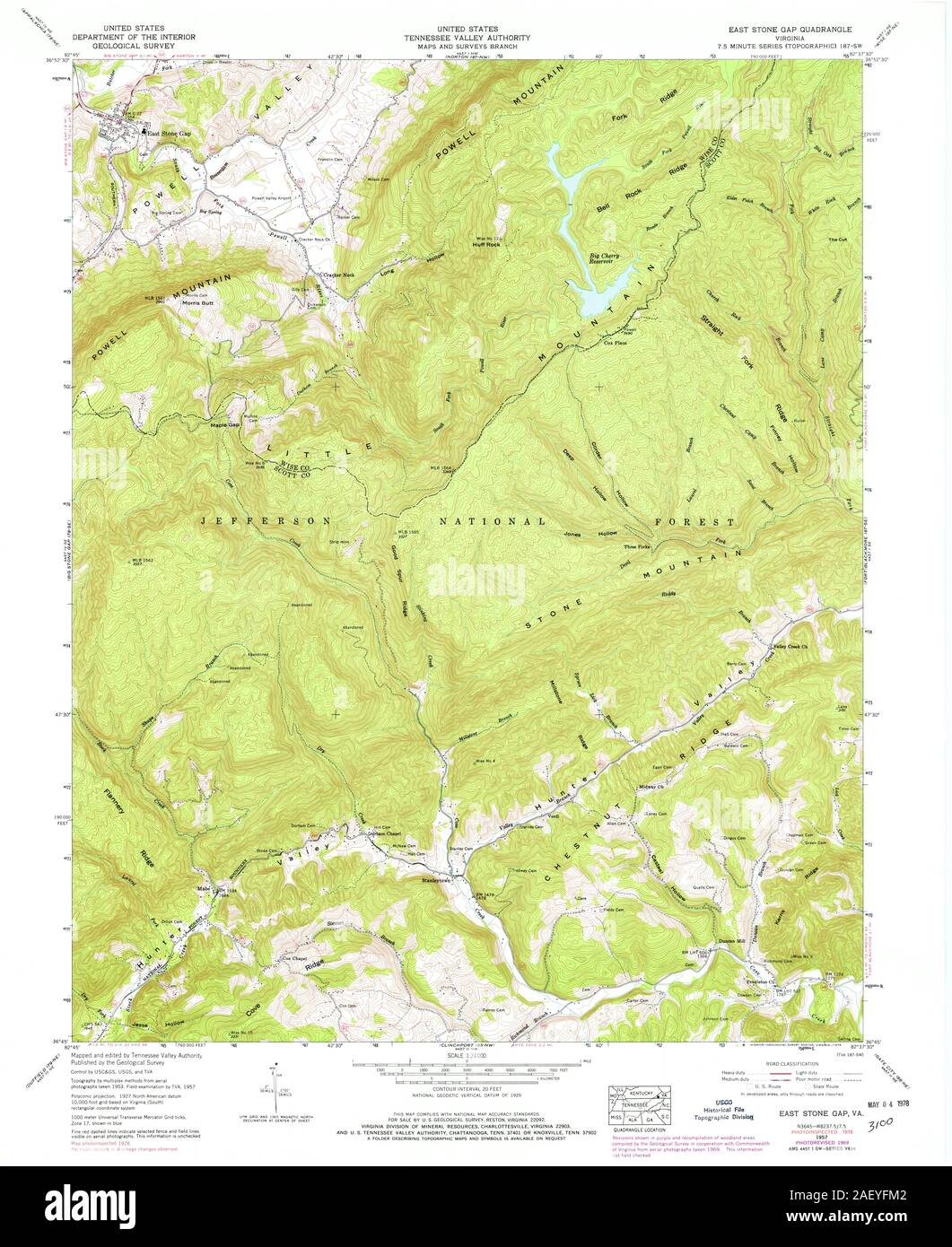 VA East Stone Gap 184850 1957 24000 Stock Photo Alamy