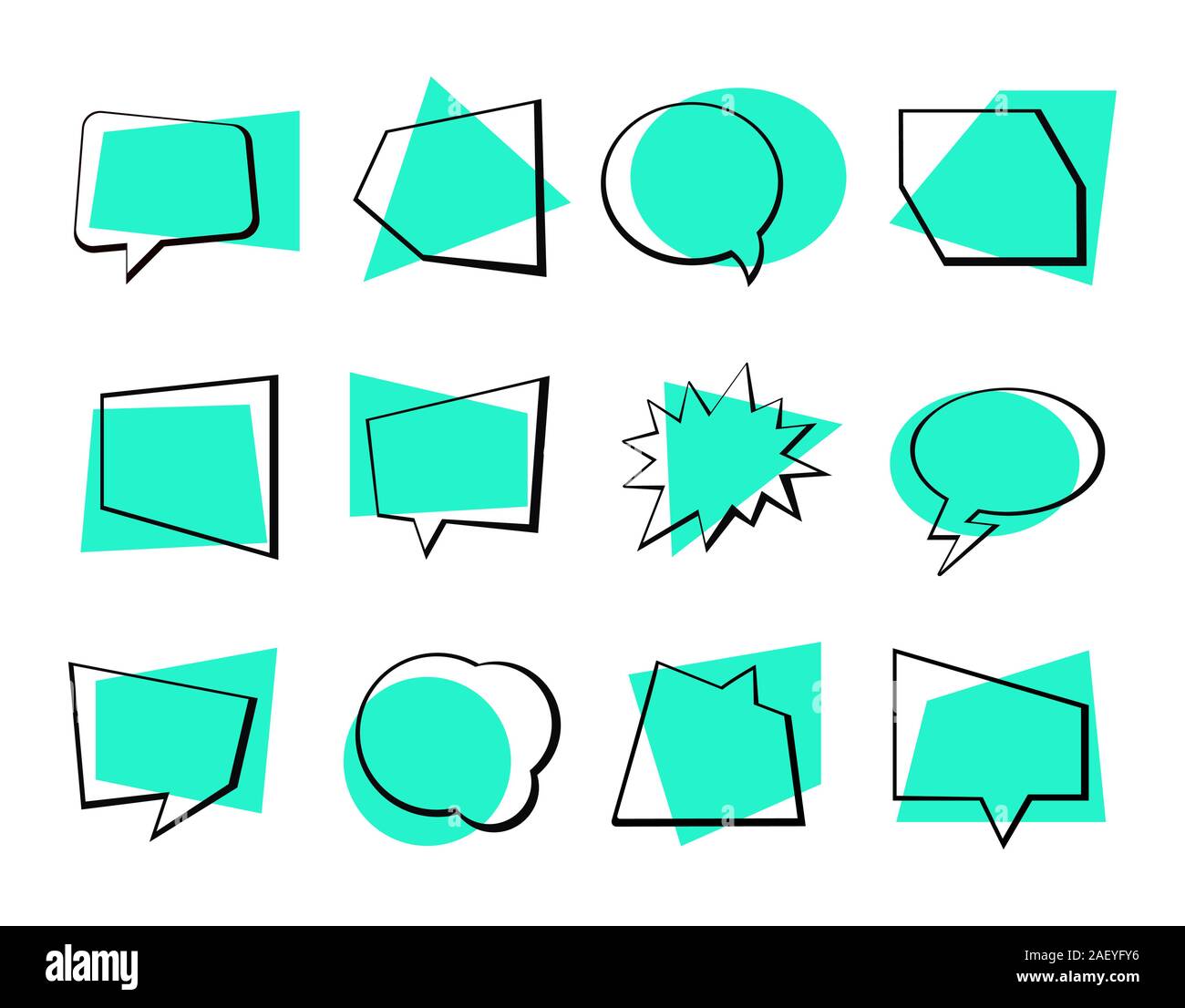 Speech bubbles collection - set of vector elements Stock Vector