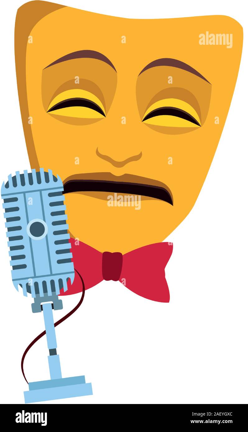 theater mask and microphone icon Stock Vector