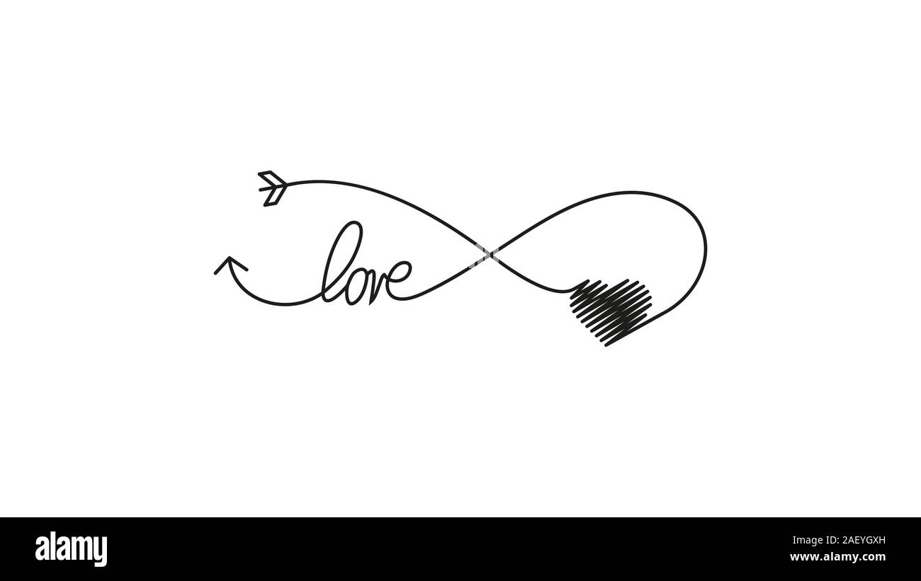 Cupid S Arrow In The Form Of An Infinity Sign And Heart And Text Love Icon Wedding Element For Mobile Concept And Web Application Illustration Thin Stock Vector Image Art Alamy