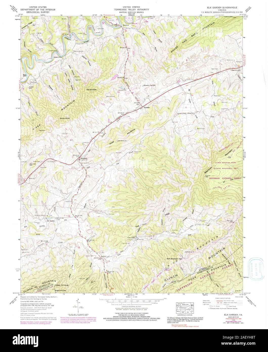 VA Elk Garden 184868 1958 24000 Stock Photo Alamy