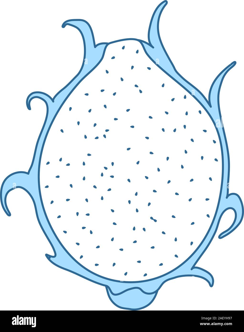Icon Of Dragon Fruit In Ui Colors. Thin Line With Blue Fill Design ...