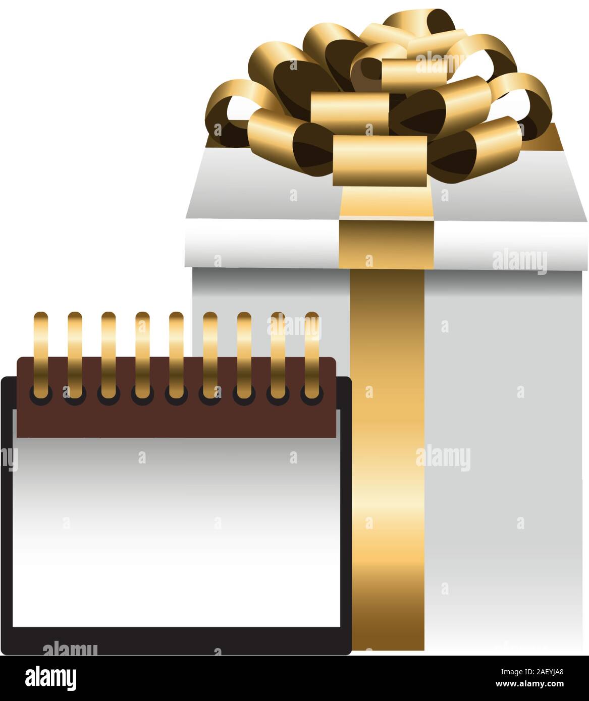 gift box and blank calendar icon, colorful design Stock Vector Image ...