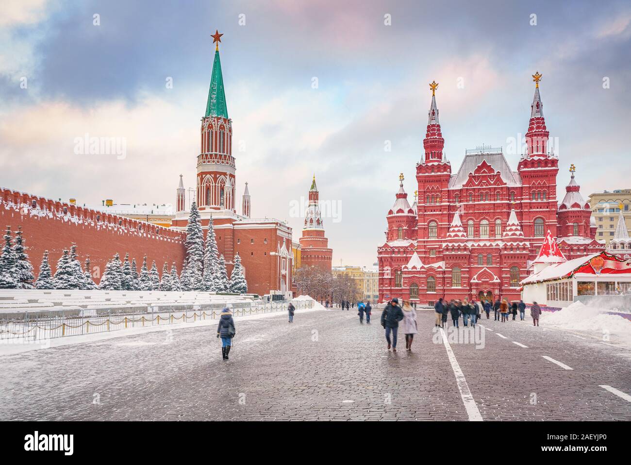 Red square in Moscow at winter Stock Photo